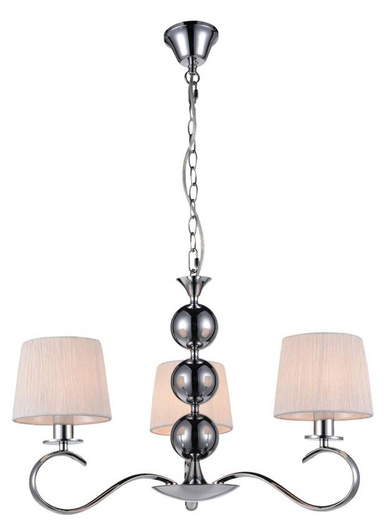 Lampa suspendata crom / candelabru alb Clara 33-21618