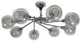 Chrome ceiling lamp with a basket glass shade 8x40W E14 Ozzo 38-72283