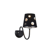 Black wall lamp with holes Batley Ledea 50401108