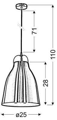Plafonnier suspendu 1X60W E27 robes PENSILVANIE 31-38692