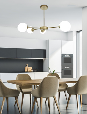 Plafonnier laiton/blanc 4xG9 MATI 34-01566