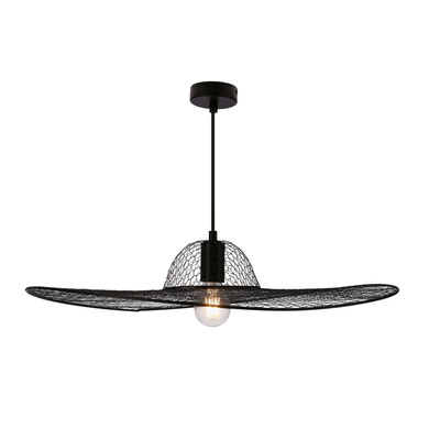 Lampa wisząca DECO designerska – czarny klosz kapelusz – nowoczesne oświetlenie salonu i sypialni E27
