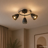 Plafoniera Luxan 39x39 negru 48w led 4000k led s. alb