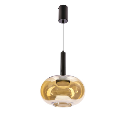 Suspension Bueno en verre simple abat jour ambre GX53