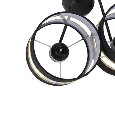 ANDY SUSPENSION NOIR E27 ABAT-JOUR NOIR+OR