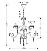 Candelabru din aur cu cristale 15xE14 Maria Teresa 30-95810