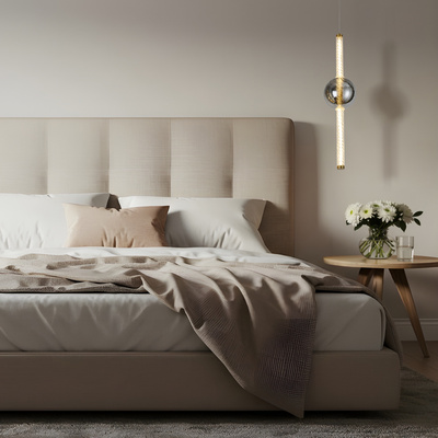 KELLY lampa wisząca złoty 8W LED 2700K klosz dymiony