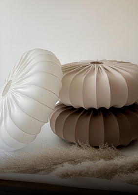 Lampa podłogowa CAFEE’ z abażurem brązowym mokka 52 cm - lampa stojąca w stylu skandynawskim E27