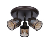 Plafoniera cafea aurie chihlimbar 3x40W Canabera Candellux 98-83098