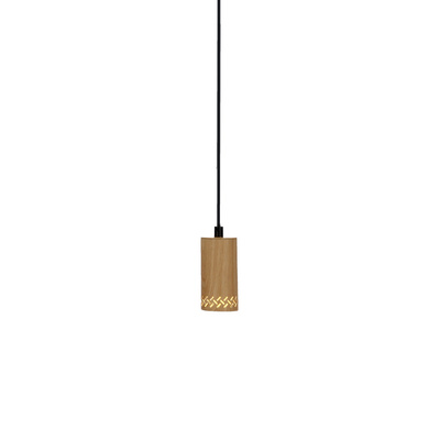 Lampa wisząca tuba Tubo drewniana brązowa pojedyncza GU10 regulowana wysokość