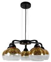 Lampe suspendue noir et or 5 Cromina 35-57266