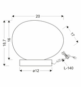 Table lamp STONES minimalist white acrylic shade 20 cm stone shape Scandinavian bedside lamp for bedroom and living room E27