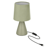 SATTI lampka stołowa szarozielona ceramiczna z abażurem E14 1x40W elegancka dekoracyjna do salonu sypialni gabinetu klasyczny styl