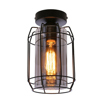 Jonera ceiling lamp black 1X40 E27 smoked lampshade 31-08404