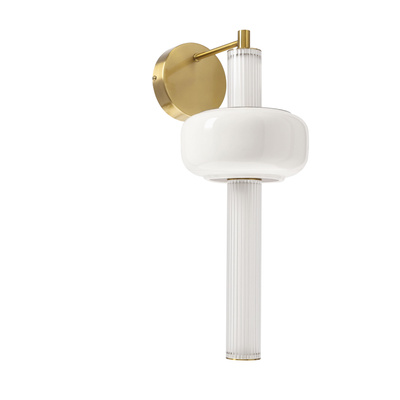 PURAS applique laiton 12W LED 3000K abat jour transparent blanc