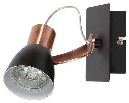 Wall lamp sconce 1X50W GU10 black and copper Markus 91-35554