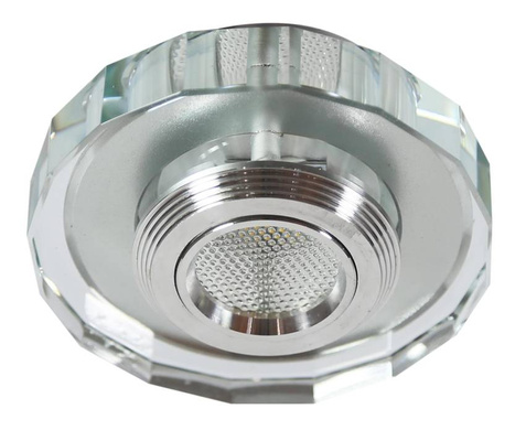 Plafoniera Candellux Ss-37 Al/Tr 3W Led Cob 230V Cadru de plafon. Poligon solid din sticlă transparentă