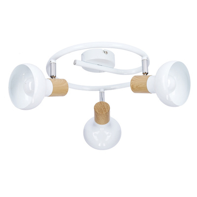 Plafoniera spirala metal alb + lemn 3E14 Puerto Candellux 98-62697