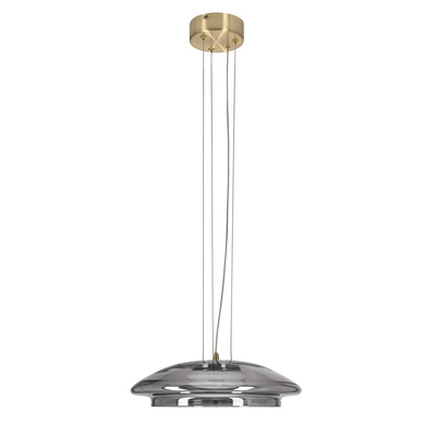 Suspension Ombre 34 en verre pour table de salon avec abat jour fumé