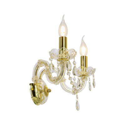 Double gold wall sconce with crystals Maria Teresa Candellux 22-94592