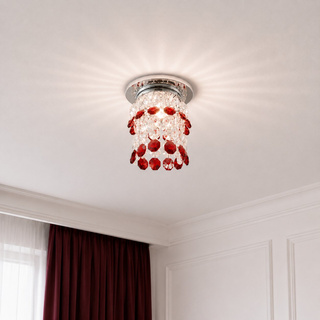 Chrome/red decorative ceiling luminaire SK-68 2245600