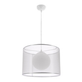 Lampa wisząca z abażurem Chicago srebrna pojedyncza nowoczesna do salonu