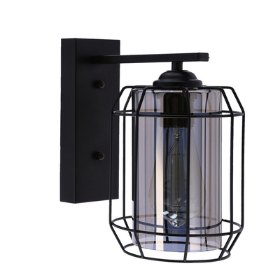 Jonera lamp wall lamp black p20 1x40w e27 smoked lampshade 21-10186