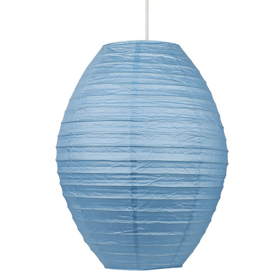 Lampa wisząca Ul papierowa z kloszem kokon niebieska do sypialni pojedyncza