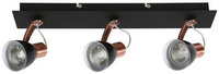 Applique bande 3X50W GU10 noir/cuivre MARKUS 93-35608-M