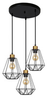 Lampă suspendată neagră + sârmă aurie Primo 33-06172
