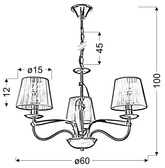Hängelampe Chrom / Goldfaden-Lampenschirm 3x40W Diva Candellux 33-55057