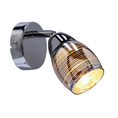 Virginia lamp chrome applique murale 1x10w e14 abat-jour miroir 91-14009