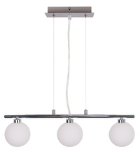Lampă suspendată crom / bilă albă 3 RAISA 33-01382
