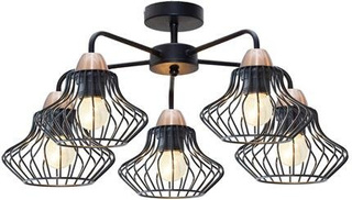 plafoniera suspendata 5x60W E27 neagra 35-67050