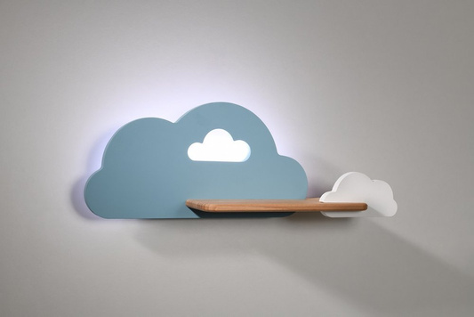 Applique LED 5W pour enfant nuage bleu et blanc avec étagère Cloud 21-33567