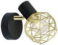 Wandleuchte schwarz einzelner Lampenschirm gold Acrobat 91-66329