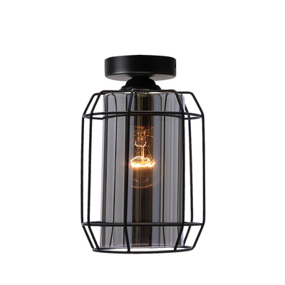 Jonera lampa sufitowa czarny 1X40 E27 klosz dymiony 31-08404