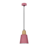 Hanging lamp pink metal + wood Faro Ledea 50101259