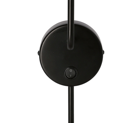 Keto black wall lamp 1x40w e14 Lampshade with switch