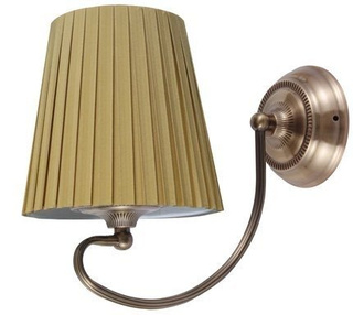 Patinierte Wandleuchte mit Honigschirm aus Stoff Mozart Candellux 21-33963