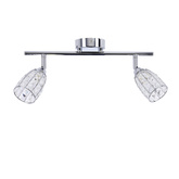 Plafoniera Shiba bandă cromată 2x15w g9 abajur incolor
