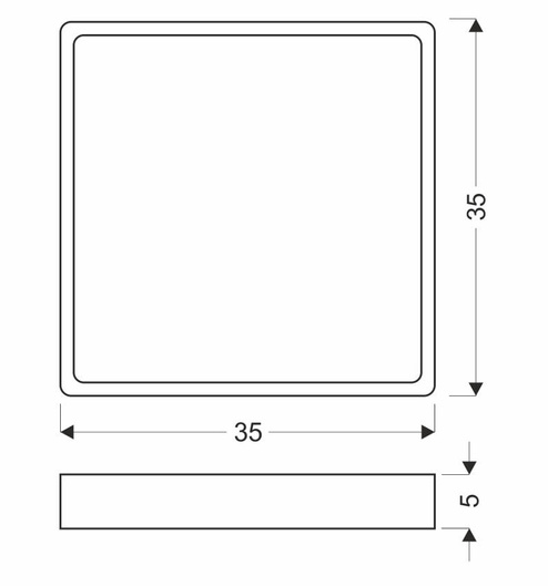 Quattro Ceiling Lamp Square Black 35x35 18W LED 4000K White Shade 10-31952