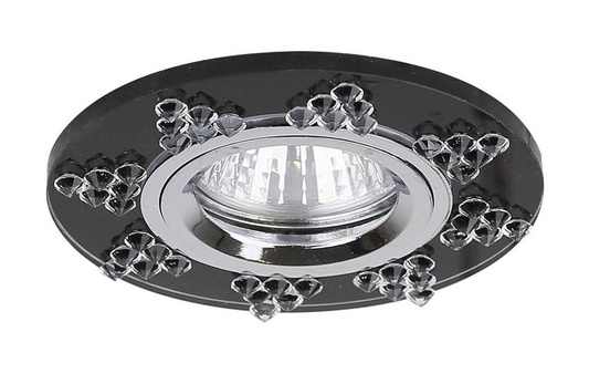 Plafonnier mr16 ss-19 ch/gp chrome rond verre graphite