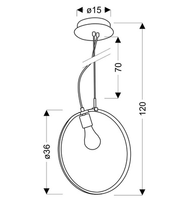 Pendant lamp SKIROS silver ring minimalist LED lighting 4000K with E27