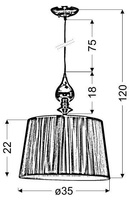 Hängende Deckenleuchte mit silbernem Fadenlampenschirm Gillenia Candellux 31-07155