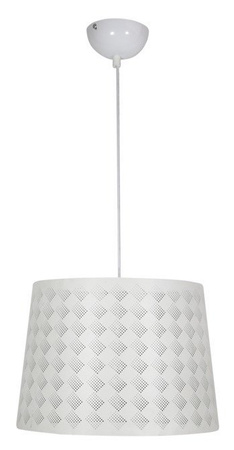 Lampa wisząca z abażurem Orlando biała pojedyncza nowoczesna do salonu