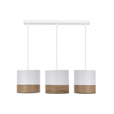 Bianco lampa wisząca biały 3x40w e27 abażur biały+orzechowy 33-17550