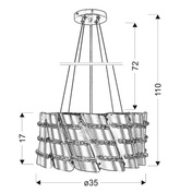 Lampe suspendue abat-jour en métal avec perles 60W Smile Candellux 31-40633