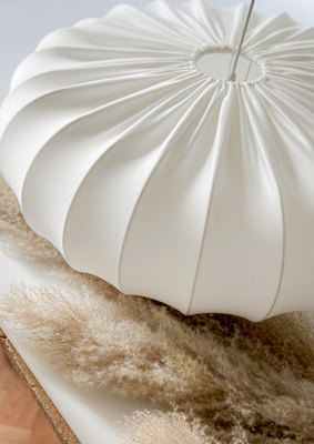 Lampa wisząca CAFEE' skandynawska - z abażurem kremowym latte 66cm - nowoczesne oświetlenie sufitowe do salonu i jadalni E27