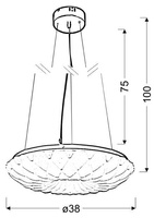 Lampe suspendue 18W LED abat-jour en acrylique blanc NIL 31-69733